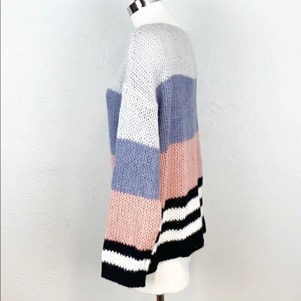 Lucky Brand Colorblock Knit Weave Sweater M